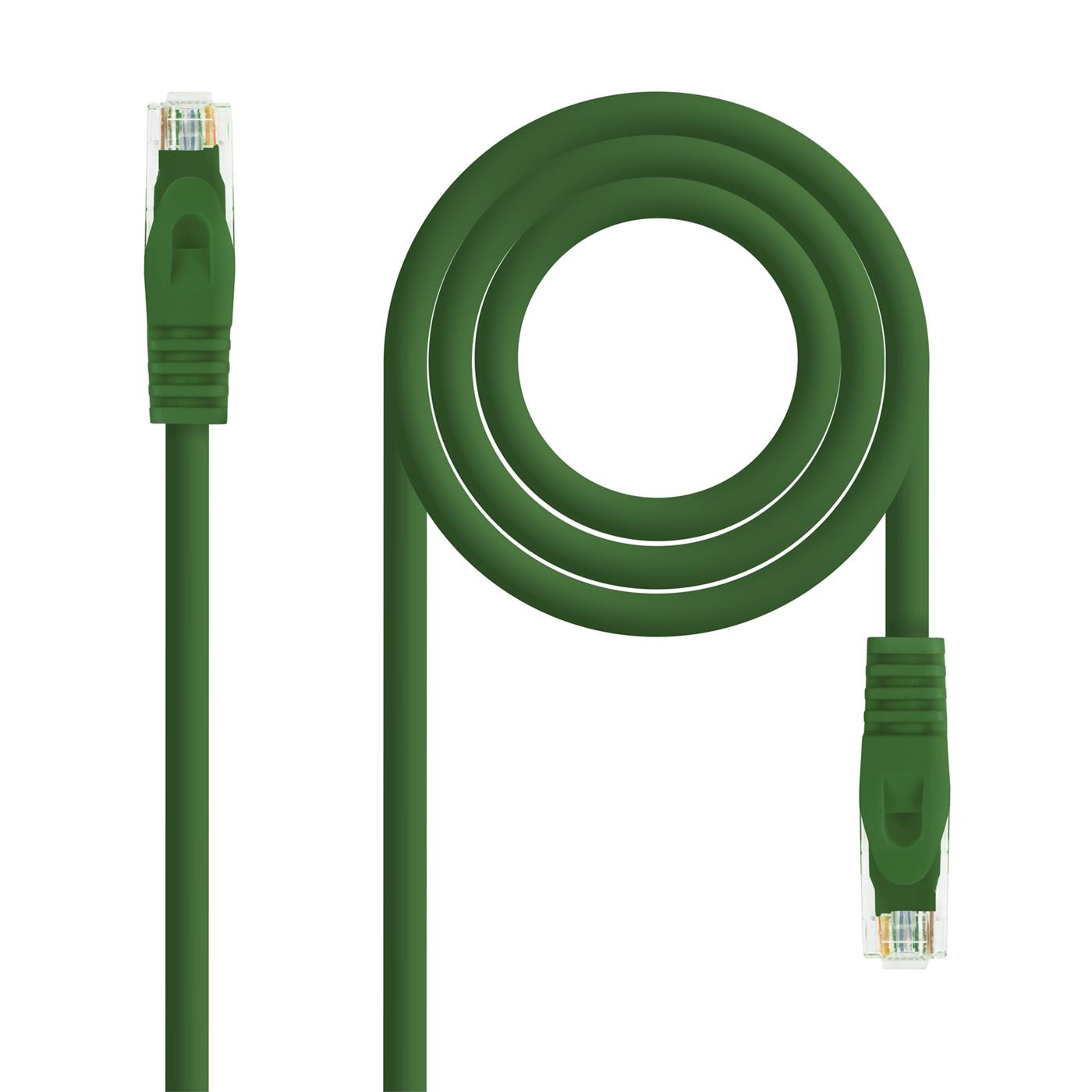 CABLE RED LATIGUILLO RJ45 CAT6A LSZH UTP AWG24 1M VERDE NANOCABLE